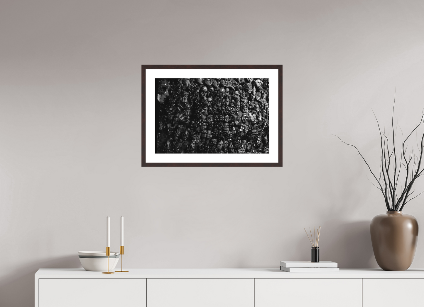 "Masks black&white" - Fine art photography print