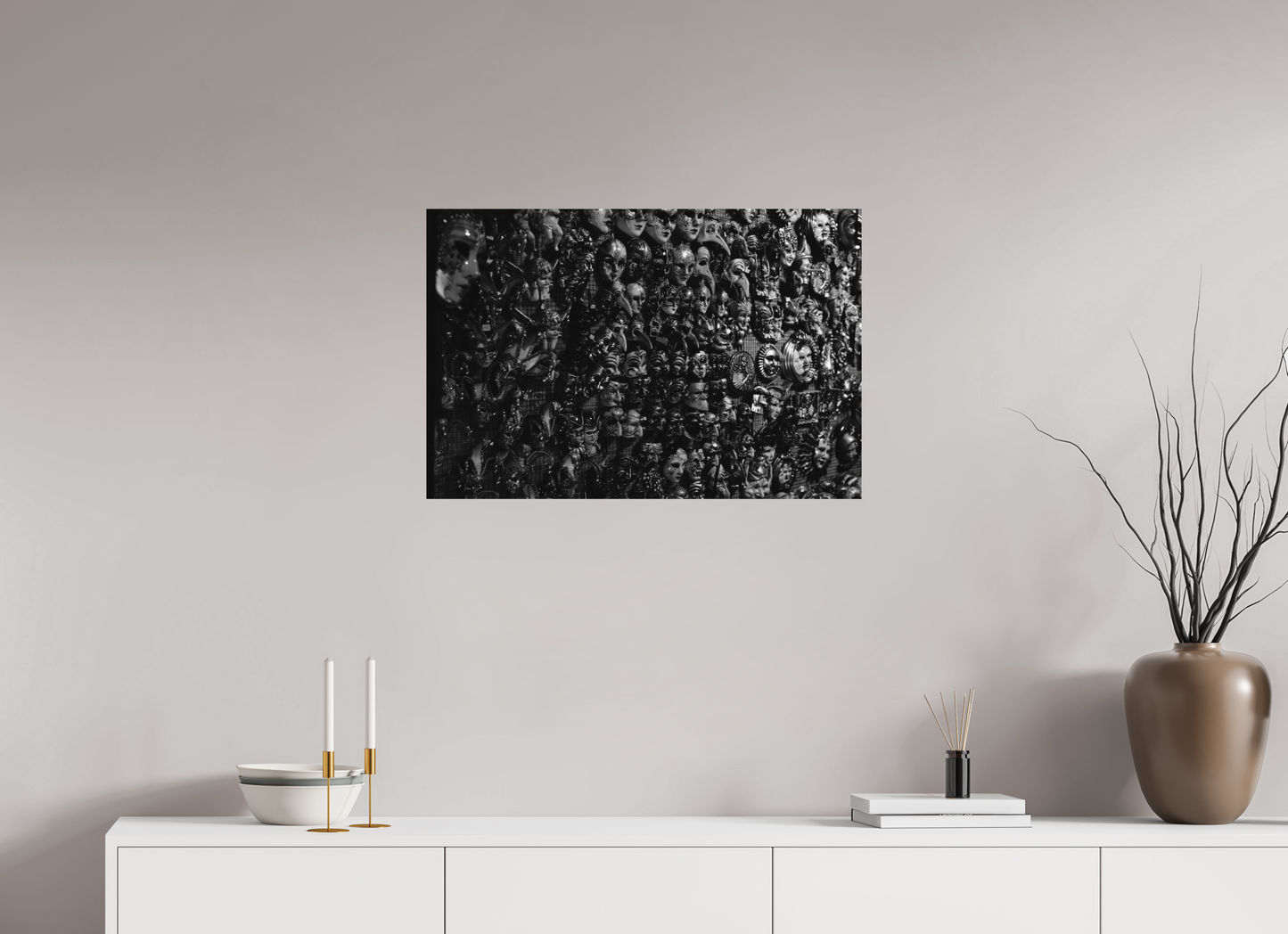 "Masks black&white" - Fine art photography print