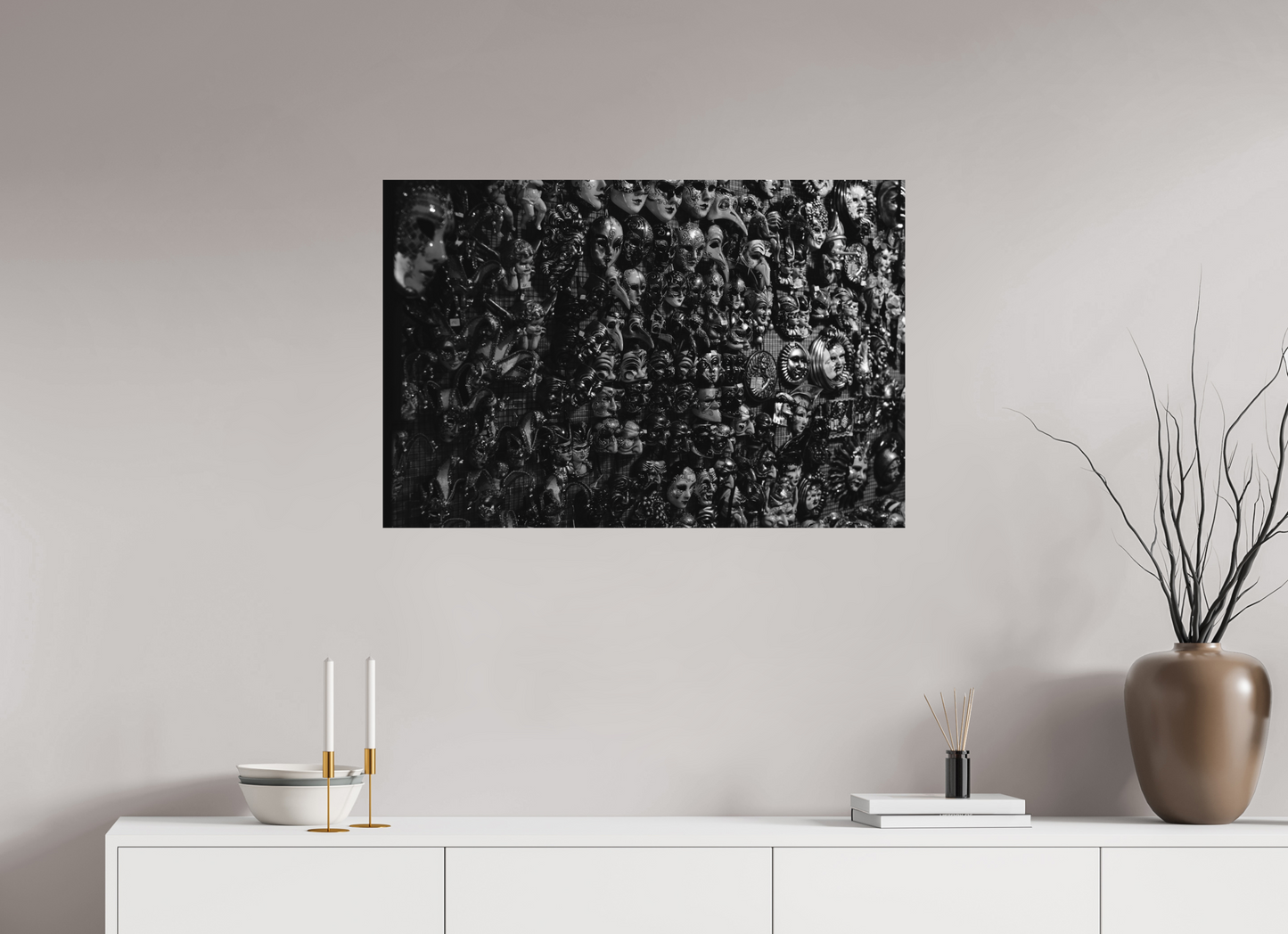 "Masks black&white" - Fine art photography print