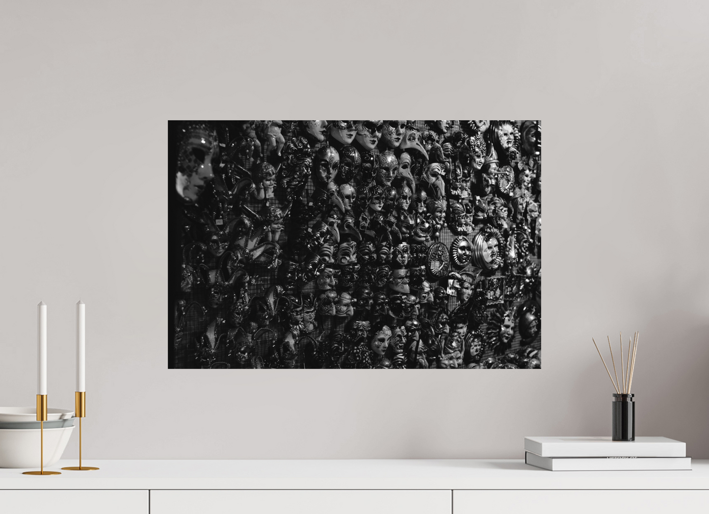 "Masks black&white" - Fine art photography print
